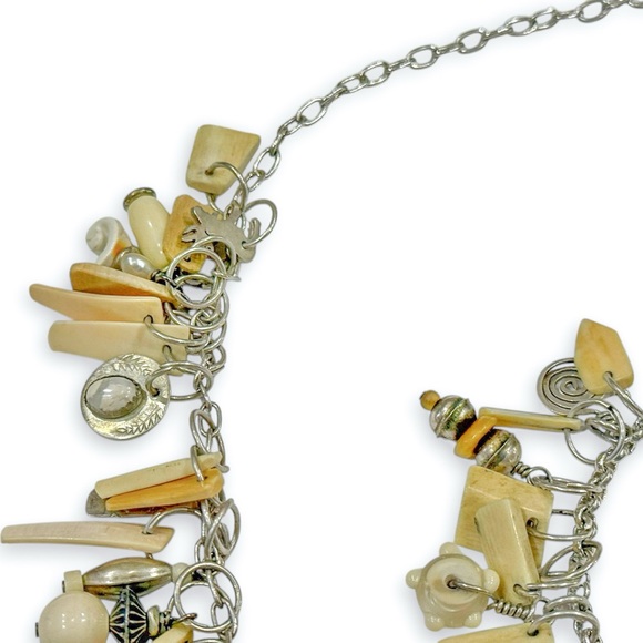 Stunning Harold Lujan Sterling, Fossilized Walrus Tusk Necklace and Bracelet Set - Picture 10 of 16